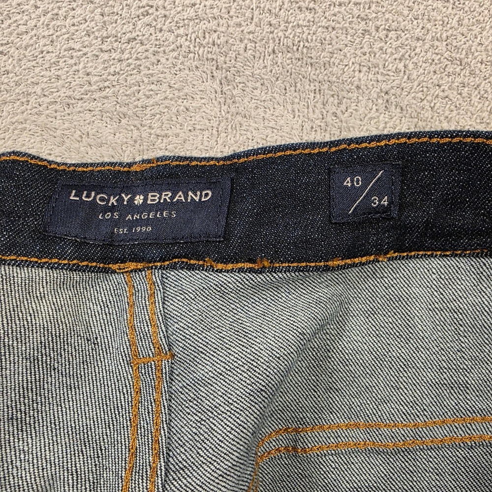 Lucky Brand Jeans Men 40x34 (Fits 40x28) Dark Wash 181 Relaxed Straight Workwear - Picture 10 of 12